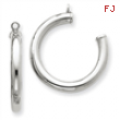 14k White Gold Polished Tube Hoop Earring Jackets