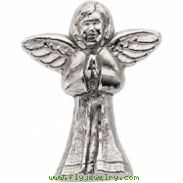 14K White Gold Praying Angel Lapel Pin