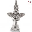 14K White Gold Praying Angel Pendant