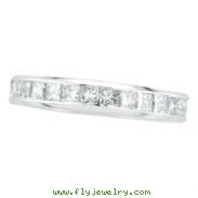 14K White Gold Princess Cut 1.56ct Diamond Eternity Band