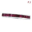 14K White Gold Princess Cut 3.05ct Ruby Eternity Band