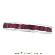 14K White Gold Princess Cut 3.05ct Ruby Eternity Band