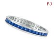 14K White Gold Princess Cut Eternity 1.36ct Sapphire Ring Band