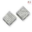 14k White Gold Princess Diamond Screwback Earrings