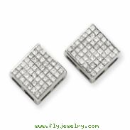 14k White Gold Princess Diamond Screwback Earrings