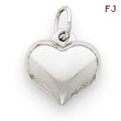 14K White Gold Puffed Heart