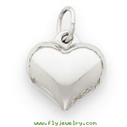 14K White Gold Puffed Heart