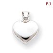 14K White Gold Puffed Heart Pendant