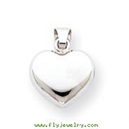 14K White Gold Puffed Heart Pendant