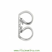 14K White Gold Push On-thread Off Earring Back