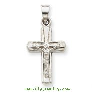 14K White Gold Reversible Crucifix  Cross Pendant