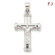 14K White Gold Reversible Crucifix  Cross Pendant