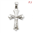 14k White Gold Reversible Crucifix /Cross Pendant