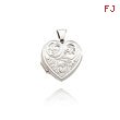 14K White Gold Reversible Heart-Shaped 