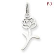 14K White Gold Rose Charm