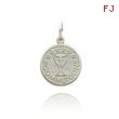 14K White Gold Round Communion Charm