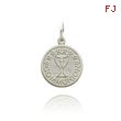 14K White Gold Round Communion Charm