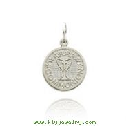 14K White Gold Round Communion Charm