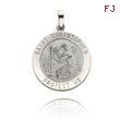14K White Gold Round Saint Christopher Medal