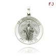 14K White Gold Round Saint Jude Medal