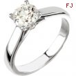 14K White Gold Round Solitaire Engagement Ring