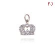 14K White Gold Royal Crown Charm