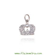14K White Gold Royal Crown Charm