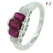 14K White Gold Ruby & Diamond Ring