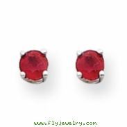 14k White Gold Ruby Earrings