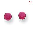 14K White Gold Ruby Stud Earrings