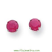 14K White Gold Ruby Stud Earrings