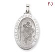 14K White Gold Saint Christopher Medal Pendant