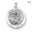 14K White Gold Saint Michael Medal Pendant