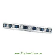 14K White Gold Sapphire & .50ct Diamond Channel Set Eternity Ring Band