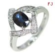 14K White Gold Sapphire & Diamond Ring