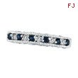 14K White Gold Sapphire And Diamond Stack Ring