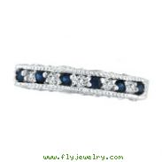 14K White Gold Sapphire And Diamond Stack Ring