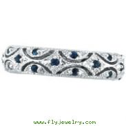 14K White Gold Sapphire Eternity Band Ring