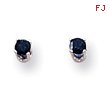 14K White Gold Sapphire Stud Earrings