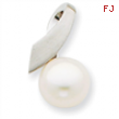 14K White Gold Satin Pearl Pendant