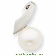 14K White Gold Satin Pearl Pendant