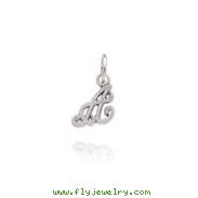 14K White Gold Satin Script Initial "A" Pendant