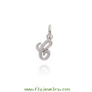 14K White Gold Satin Script Initial "C" Pendant