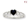 14K White Gold September Sapphire Birthstone Ring