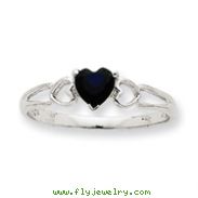 14K White Gold September Sapphire Birthstone Ring