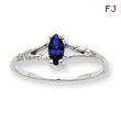 14K White Gold September Sapphire Birthstone Ring