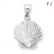 14k White Gold Shell Charm