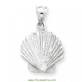 14k White Gold Shell Charm