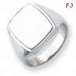 14k White Gold Signet Ring