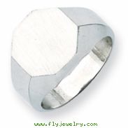 14k White Gold Signet Ring